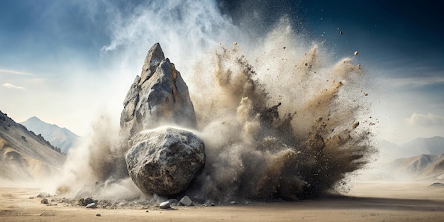 Smooth White Rock Stone on Black Background Falling Spa Concept