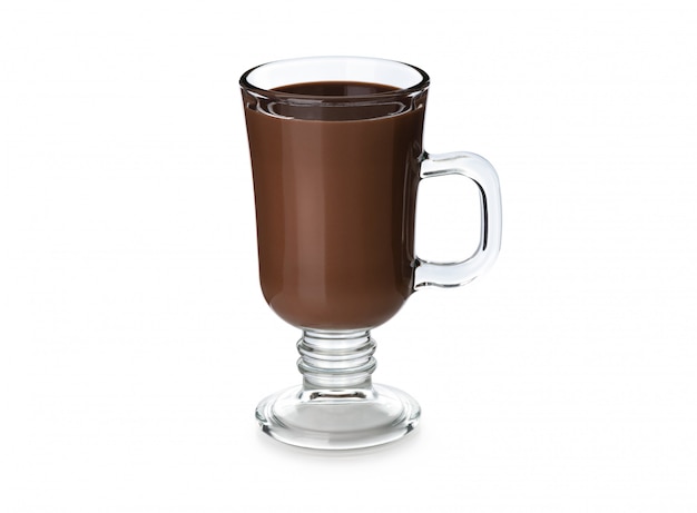 smoothie chocolate in vintage glass on white background