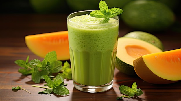 Smoothie green melon cantaloupe