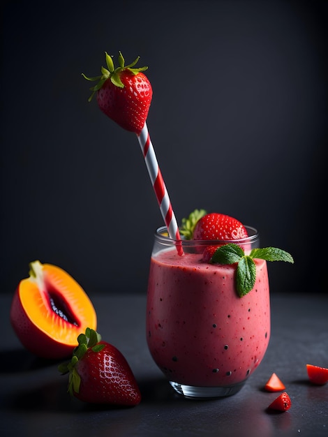 Smoothie with a fruits of exotic fruits like