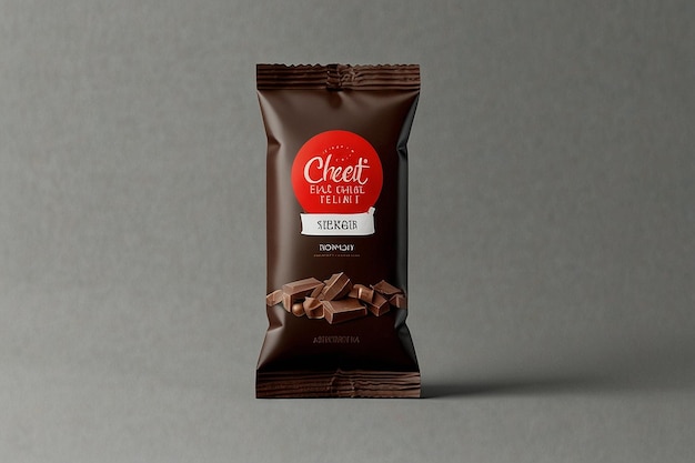 Snack bag mockup bar and chocolate bar packaging mockup