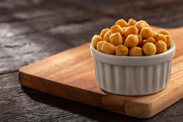 Snacks in ramekin on the table