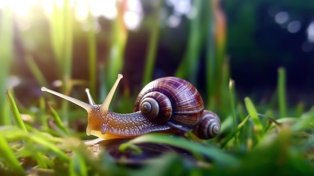 Snail on Grass Beautiful snail high contrast