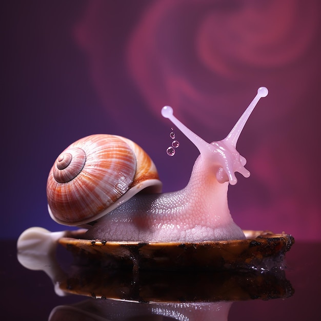 a snail is on a toothbrush in a sink