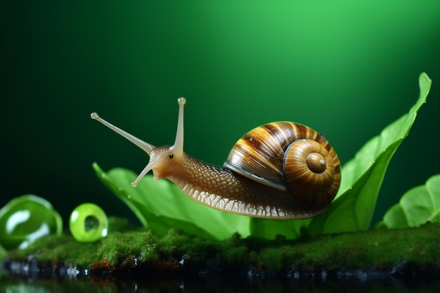 a snail on a plant