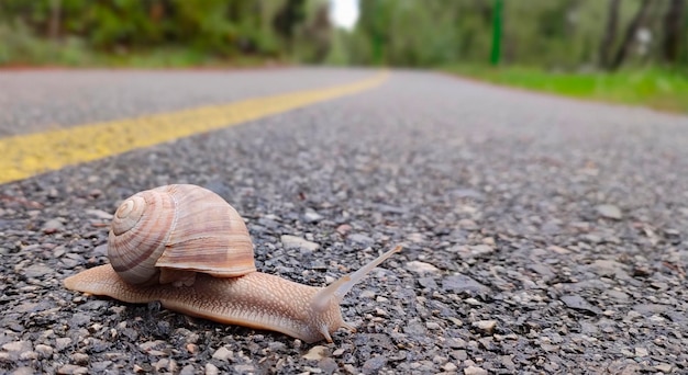 Snail on the road