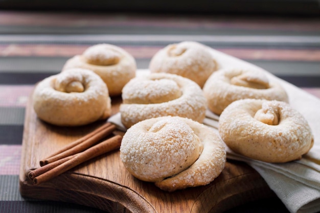 Snail sugar cookies with cinnamon