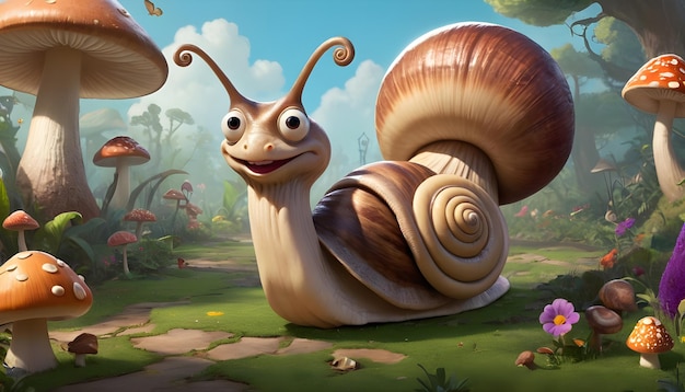 the Snail with a top hat and a cane