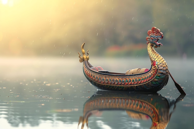 snake boat indian illustration background