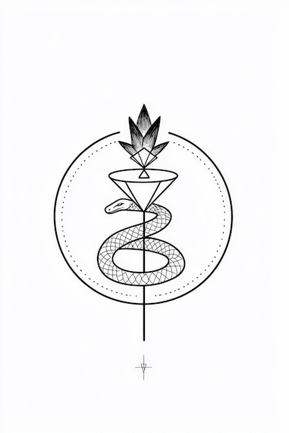 Photo snake and diamond geometric tattoo design