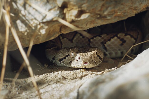 Photo snake diamondback rattlesnake