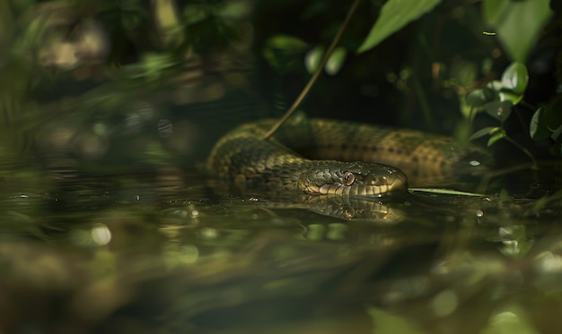 Photo snake in murky water