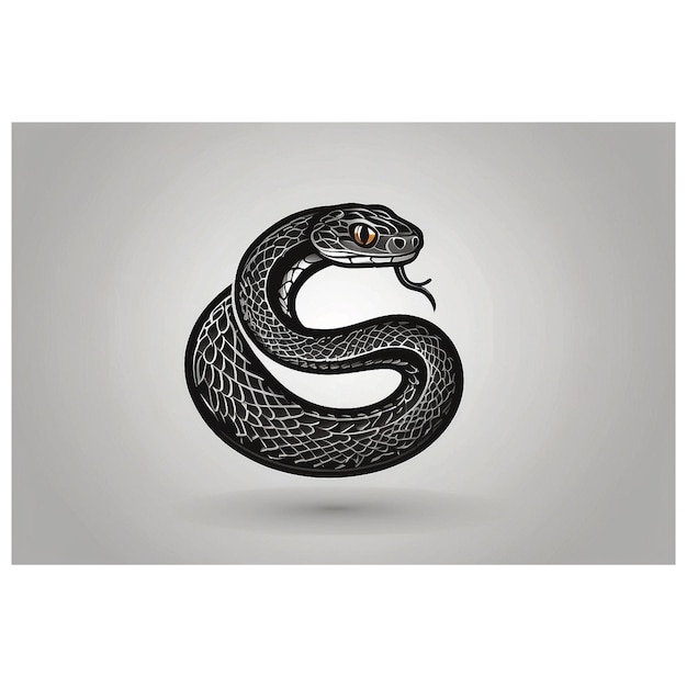 Snake silhouette logo vector icon design illustration