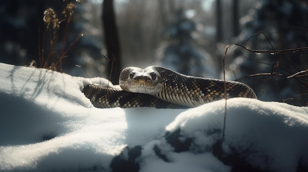 Snake on the snow Generative Ai