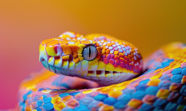 Photo snake with geometric shapes