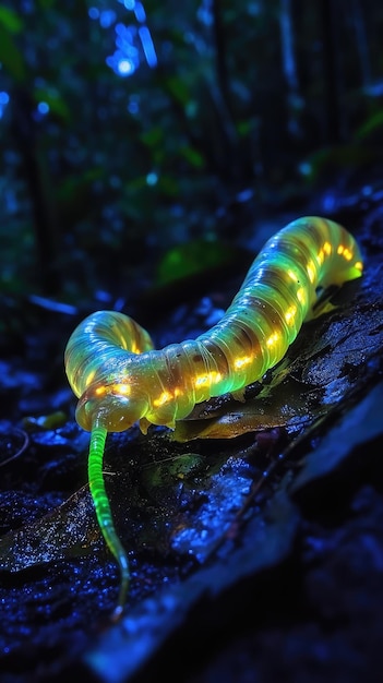 Photo a snake with lights on its tail