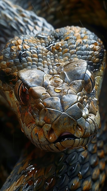 a snake with a snake head and a snake on it