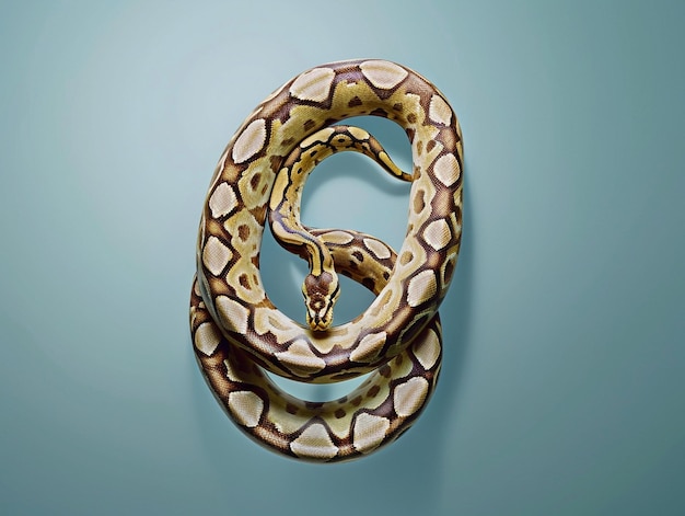 a snake with a snake on its head is on a blue background