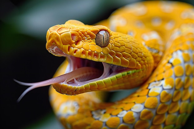 a snake with a tongue sticking out with its tongue sticking out