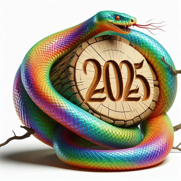 Photo snake of the year text and 3d animation