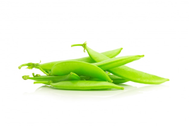 Snap peas isolated on white background