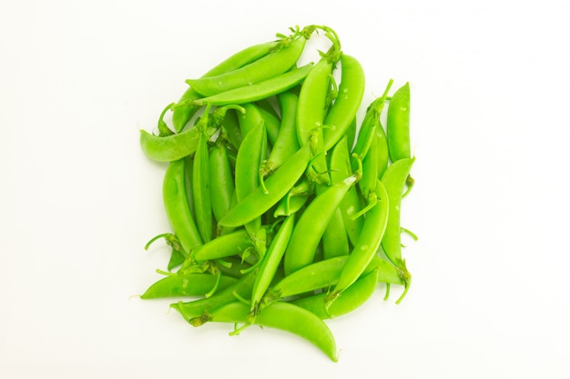 Snap peas isolated on white background