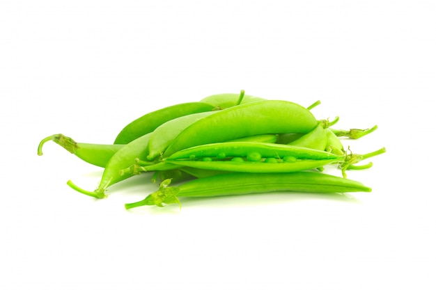 Snap peas isolated on white background