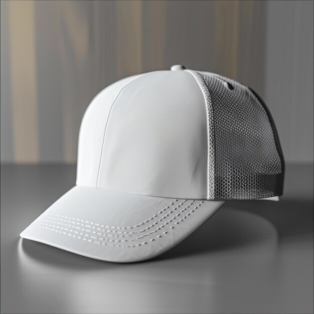 Photo snapback hat white blank grey background