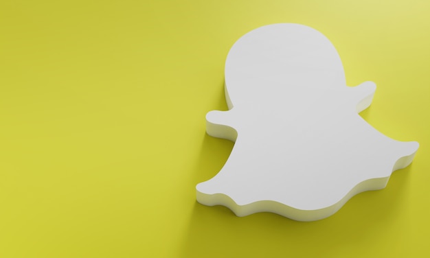 Snapchat Logo Minimal Simple Design Template. Copy Space 3D