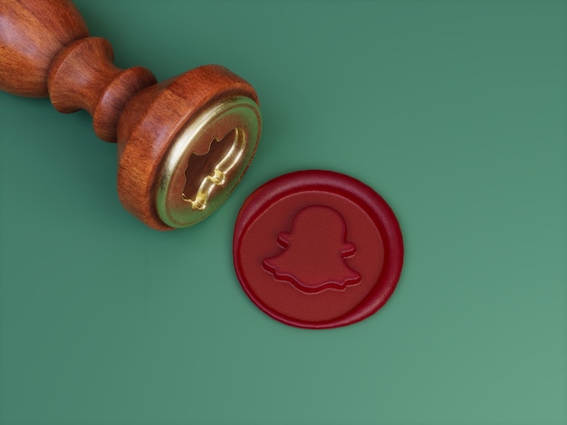 Snapchat Social Media Signature Royal Approved Official Wax Seal 3D Illustration