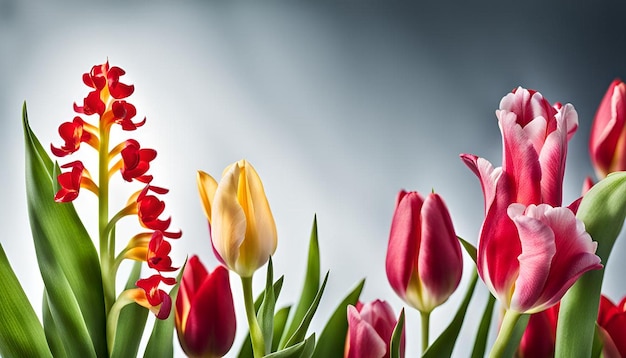 Snapdragon and Tulips