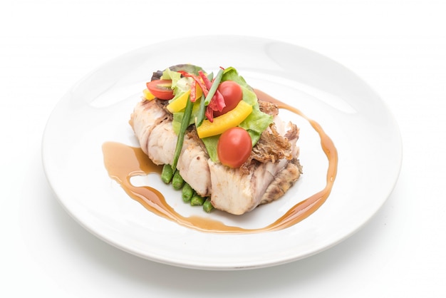 snapper fish steak with vagetable