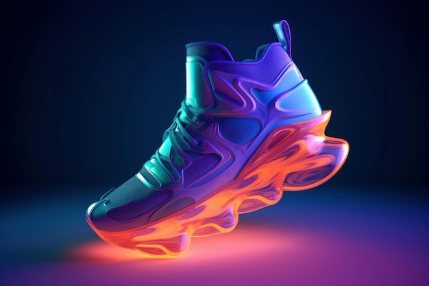 Sneaker neon White gym casual Generate Ai