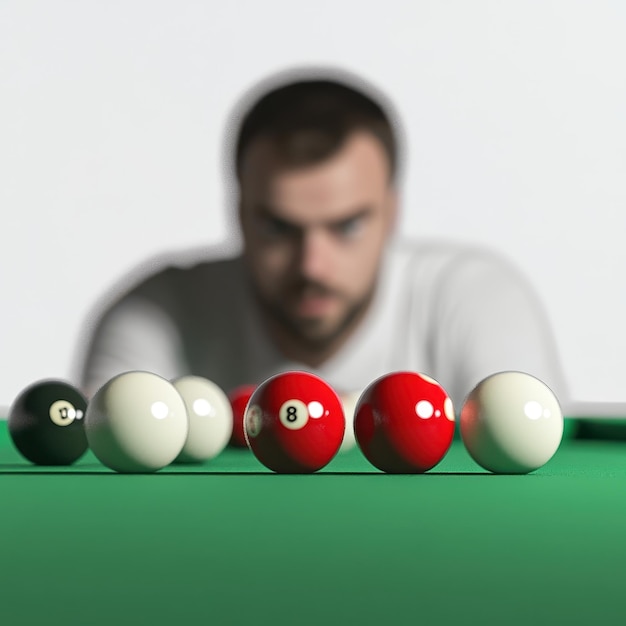 Snooker Player isolated on a solid white background