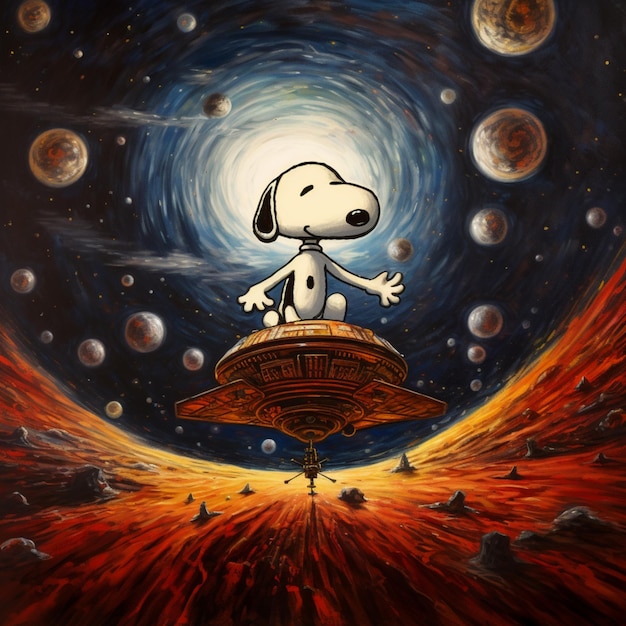 Snoopy takes center stage in a apocalyptic science fiction story as he Saves The World