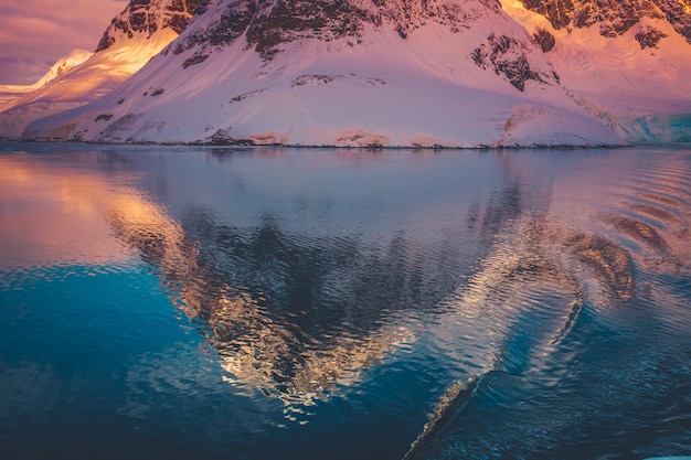 Snow-capped mountains in Antarctica