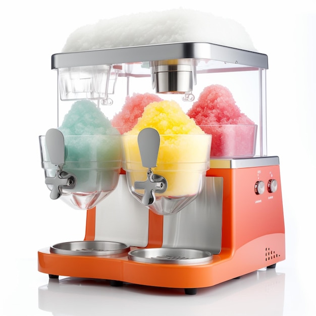 Snow cone machine with white background high qualit