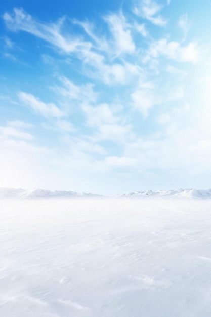 Photo a snow covered hill with a blue sky and clouds