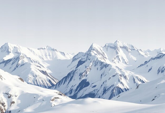 Photo the snow covered mountains are seen