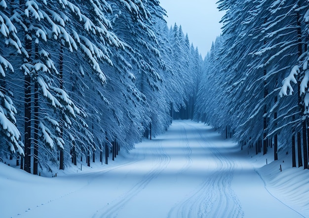 Snow covered trees in the forest