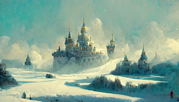 Snow empire concept art illustration