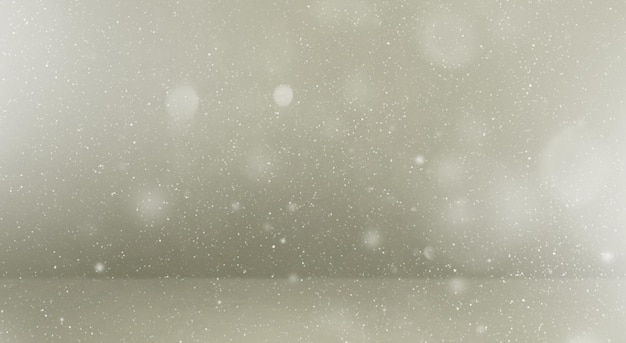 Snow flake particles on grey background