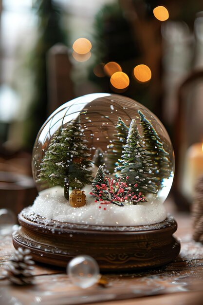 Photo snow globe cottagecore christmas