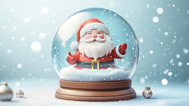 a snow globe with a santa claus in it