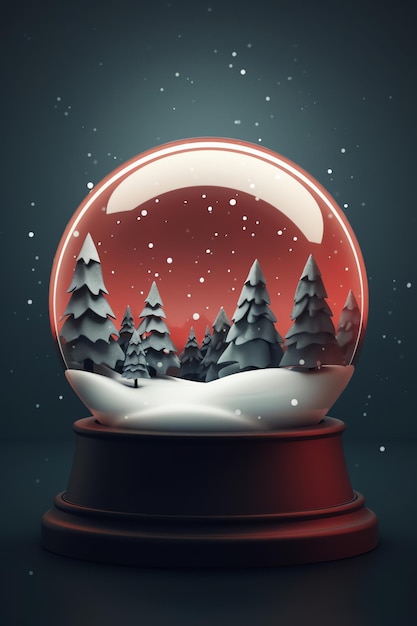 A snow globe with a snow globe on it