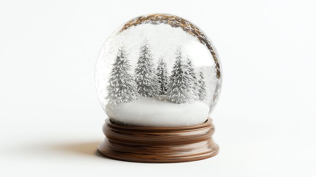 Photo a snow globe with a winter scene inside isolated on a white background