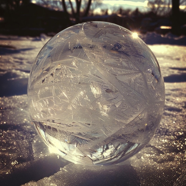 a snow globe with the word ice on it