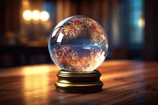 A snow globe with the word snow on it Generative AI