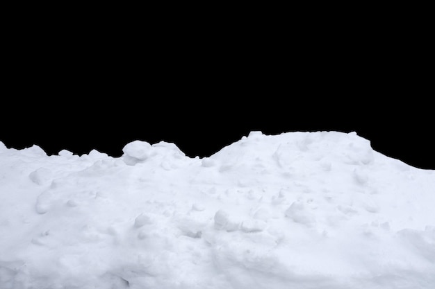 Snow isolated on a black background. winter design element. High quality photo