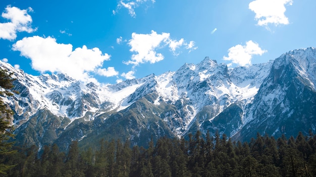 Snow mountain blue sky 